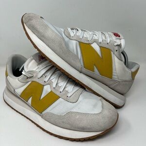 New Balance Shoes Mens 12 White Gold Yellow 237 Lifestyle Sneakers MS237CS